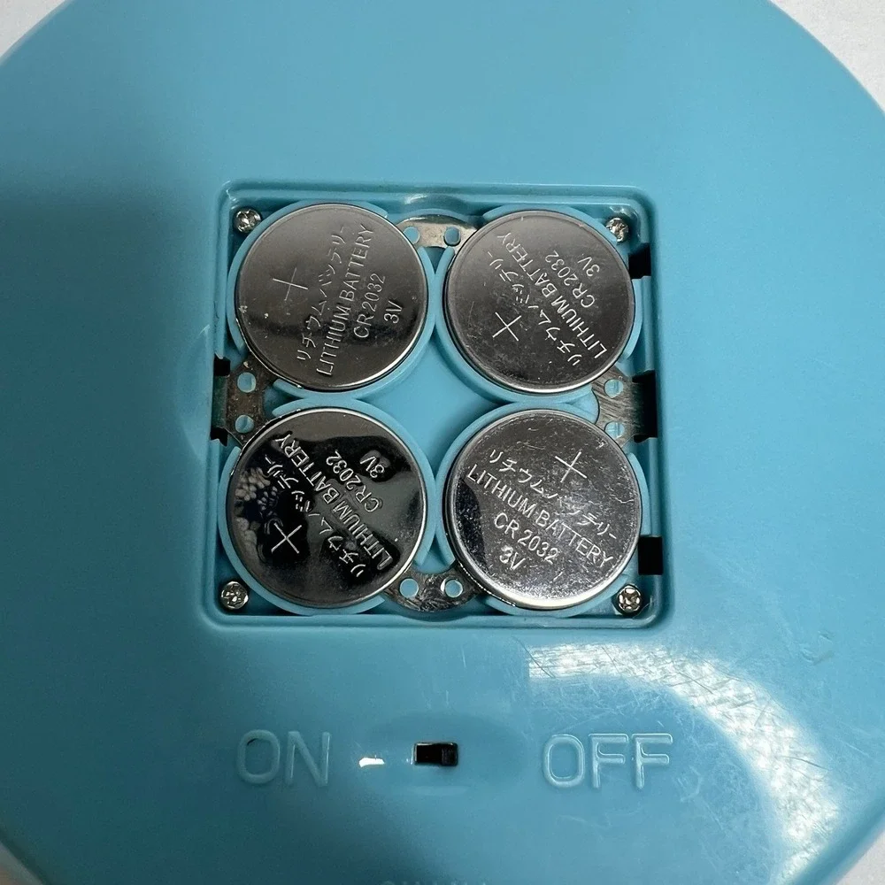 Vtg Pop Sonic LED Battery Lighted Compact Magnified Double Mirror Blue 5